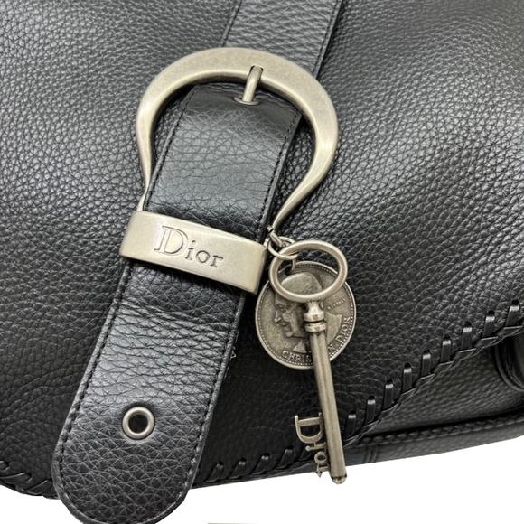 Christian Dior Gaucho Saddle Bag Leather Black - Picture 6 of 14